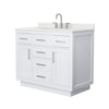 Custom image for White with Brushed Nickel Trim / Giotto Quartz / No Mirror