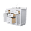 Custom image for White with Brushed Nickel Trim / White Cultured Marble / No Mirror