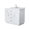 Custom image for White with Brushed Nickel Trim / White Cultured Marble / No Mirror