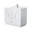 Custom image for White with Brushed Nickel Trim / White Quartz / No Mirror