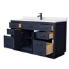 Custom image for Dark Blue with Matte Black Trim / White Cultured Marble / No Mirror