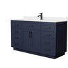 Custom image for Dark Blue with Matte Black Trim / White Quartz / No Mirror