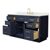 Custom image for Dark Blue with Brushed Gold Trim / Giotto Quartz / No Mirror