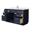 Custom image for Dark Blue with Brushed Nickel Trim / White Cultured Marble / No Mirror