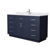 Custom image for Dark Blue with Brushed Nickel Trim / White Cultured Marble / No Mirror