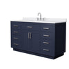 Custom image for Dark Blue with Brushed Nickel Trim / White Cultured Marble / No Mirror