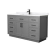 Custom image for Dark Gray with Matte Black Trim / Carrara Cultured Marble / No Mirror