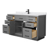 Custom image for Dark Gray with Matte Black Trim / White Cultured Marble / No Mirror