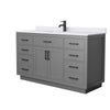 Custom image for Dark Gray with Matte Black Trim / White Cultured Marble / No Mirror