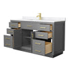 Custom image for Dark Gray with Brushed Gold Trim / Carrara Cultured Marble / No Mirror