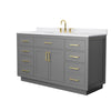 Custom image for Dark Gray with Brushed Gold Trim / White Cultured Marble / No Mirror