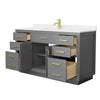 Custom image for Dark Gray with Brushed Gold Trim / White Quartz / No Mirror