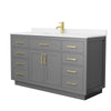 Custom image for Dark Gray with Brushed Gold Trim / White Quartz / No Mirror