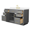 Custom image for Dark Gray with Brushed Gold Trim / White Quartz / No Mirror