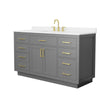 Custom image for Dark Gray with Brushed Gold Trim / White Quartz / No Mirror