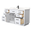 Custom image for White with Matte Black Trim / Carrara Cultured Marble / No Mirror