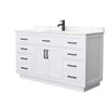 Custom image for White with Matte Black Trim / Carrara Cultured Marble / No Mirror