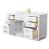 Custom image for White with Brushed Gold Trim / Giotto Quartz / No Mirror