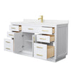 Custom image for White with Brushed Gold Trim / White Quartz / No Mirror