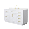Custom image for White with Brushed Gold Trim / White Quartz / No Mirror