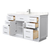 Custom image for White with Brushed Nickel Trim / Carrara Cultured Marble / No Mirror