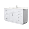 Custom image for White with Brushed Nickel Trim / Carrara Cultured Marble / No Mirror