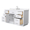 Custom image for White with Brushed Nickel Trim / Carrara Cultured Marble / No Mirror