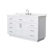 Custom image for White with Brushed Nickel Trim / Carrara Cultured Marble / No Mirror