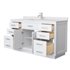 Custom image for White with Brushed Nickel Trim / White Cultured Marble / No Mirror