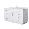 Custom image for White with Brushed Nickel Trim / White Cultured Marble / No Mirror