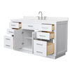 Custom image for White with Brushed Nickel Trim / White Quartz / No Mirror
