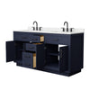 Custom image for Dark Blue with Matte Black Trim / Carrara Cultured Marble / No Mirror