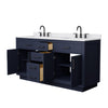 Custom image for Dark Blue with Matte Black Trim / White Cultured Marble / No Mirror