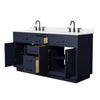Custom image for Dark Blue with Matte Black Trim / White Quartz / No Mirror