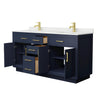 Custom image for Dark Blue with Brushed Gold Trim / Giotto Quartz / No Mirror