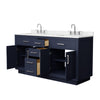 Custom image for Dark Blue with Brushed Nickel Trim / Carrara Cultured Marble / No Mirror