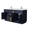 Custom image for Dark Blue with Brushed Nickel Trim / Giotto Quartz / No Mirror