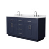 Custom image for Dark Blue with Brushed Nickel Trim / White Cultured Marble / No Mirror