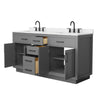Custom image for Dark Gray with Matte Black Trim / Carrara Cultured Marble / No Mirror