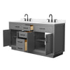 Custom image for Dark Gray with Matte Black Trim / White Quartz / No Mirror