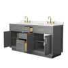 Custom image for Dark Gray with Brushed Gold Trim / Carrara Cultured Marble / No Mirror