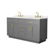 Custom image for Dark Gray with Brushed Gold Trim / Carrara Cultured Marble / No Mirror