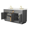 Custom image for Dark Gray with Brushed Gold Trim / Giotto Quartz / No Mirror