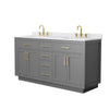 Custom image for Dark Gray with Brushed Gold Trim / White Cultured Marble / No Mirror