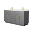 Custom image for Dark Gray with Brushed Gold Trim / White Quartz / No Mirror