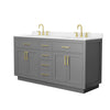 Custom image for Dark Gray with Brushed Gold Trim / White Quartz / No Mirror