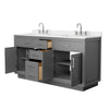 Custom image for Dark Gray with Brushed Nickel Trim / Carrara Cultured Marble / No Mirror