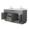 Custom image for Dark Gray with Brushed Nickel Trim / White Cultured Marble / No Mirror