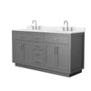 Custom image for Dark Gray with Brushed Nickel Trim / White Quartz / No Mirror
