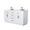 Custom image for White with Matte Black Trim / Carrara Cultured Marble / No Mirror